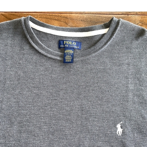 Polo Ralph Lauren Gray Waffle Knit Sweater Shirt Xl - Picture 1 of 6